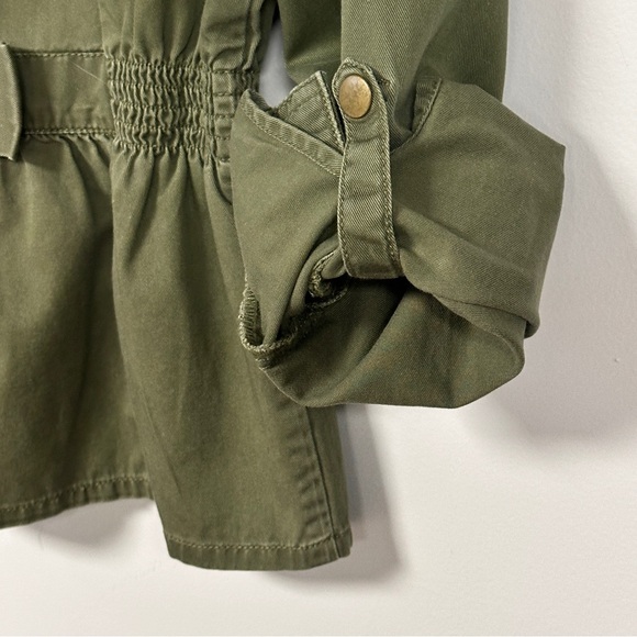 Vintage Candies Olive Green Girly Denim Jean Jacket, Ruffles, Bows, XL - Picture 8 of 9